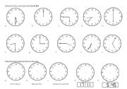 English Worksheet: Telling time