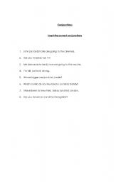 English Worksheet: Conjuctions