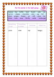 English Worksheet: food