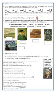 English Worksheet: STARRY STARRY NIGHT