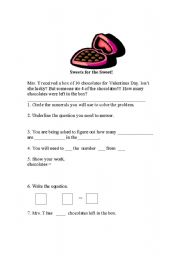 English worksheet: math problem solving