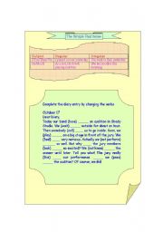 English worksheet: past tense with song