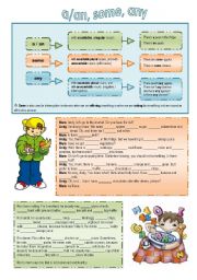 English Worksheet: a, an, some, any