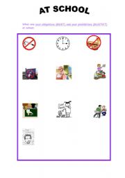English worksheet: MUST & MUSTNT for obligations and probibitions at school