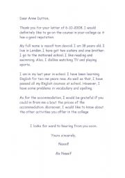 English Worksheet: Formal letter