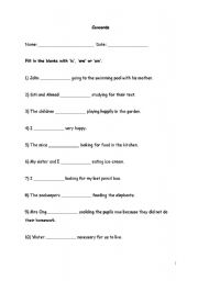 English worksheet: concords