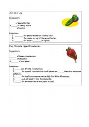 English Worksheet: Procedural Writing - Food Recipes