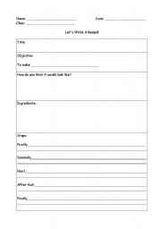 English Worksheet: Procedural writing - Graphic Organizer