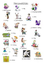 English Worksheet: personalities