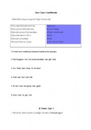 English Worksheet: zero type of conditionals