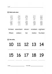 English worksheet: more numbers