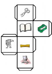 English Worksheet: SCHOOL OBJECTS DICE GAME 1