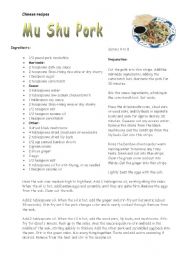 English Worksheet: chinese recipes