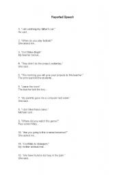 English Worksheet: Reported Speech 