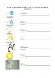 English Worksheet: WEATHER - LOOK AND ANSWER