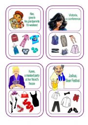 English Worksheet: Clothes Cards - What is in your suitcase (Part 3 out of 3)