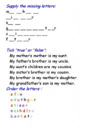 English worksheet: Family