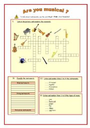 English Worksheet: are you musical?