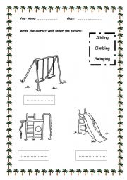 English Worksheet: my playground