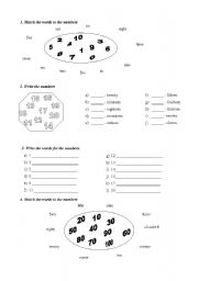 English Worksheet: numbers