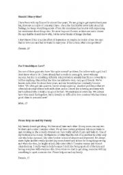 English Worksheet: Giving advice (should and Have to)
