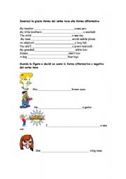 English Worksheet: verbo have got and plural