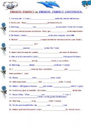 English Worksheet: present perfect  versus present perfect continuous 