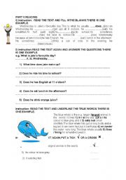 English Worksheet: READING PASSAGES