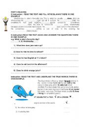 English worksheet: READING PASSAGES