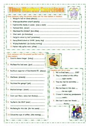 English Worksheet: Time Markers