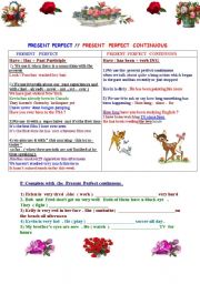 Present Perfect  versus Present Perfect Continuous  : 4 pages of exercises 