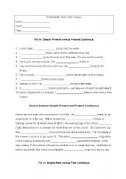 English Worksheet: Mixed tenses