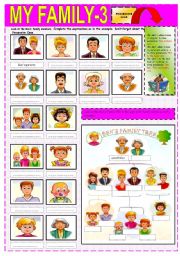 English Worksheet: My family