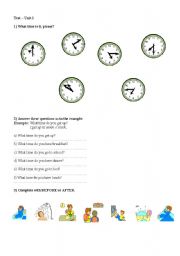 English Worksheet: times and daily routines exercises