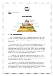 English Worksheet: reading