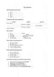 English worksheet: Past Continuous