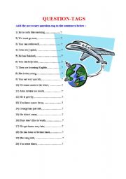 English Worksheet: QUESTION-TAGS
