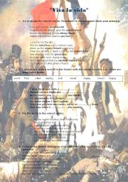 English Worksheet: VIVA LA VIDA by Cold Play