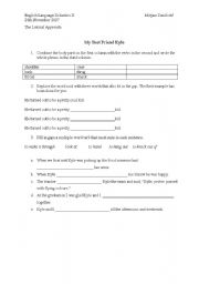 English worksheet: My friend Kyle