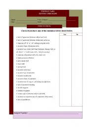 English Worksheet: Writing Task - editing checklist