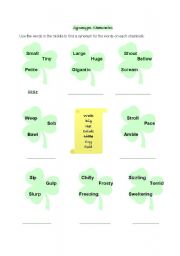 English Worksheet: Synonym Shamrocks