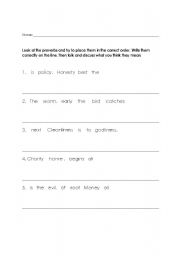 English worksheet: Fun with Proverbs