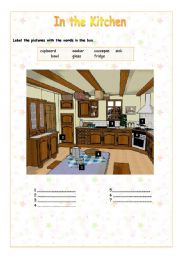 English Worksheet: In the kitchen