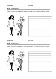 English Worksheet: Clothes and comparatives