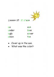 English Worksheet: Phonetics-vowel sound /^/