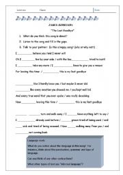 English Worksheet: Contractions and grammar focused gap fill worksheet from a song