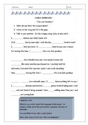 English worksheet: Contractions and grammar focused gap fill worksheet from a song