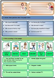 English Worksheet: WHAT DID THEY DO YESTERDAY? (PAGE 2)