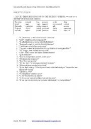 English worksheet: reported Speech 