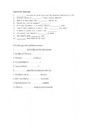 English worksheet: indefinite